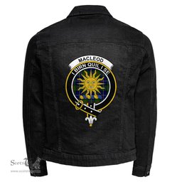 ScotsTee Shop Scottish MacLeod of Harris Modern Clan Crest Tartan Scottish Denim Jacket