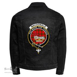 ScotsTee Shop Scottish MacDonald of Sleat Clan Crest Tartan Scottish Denim Jacket