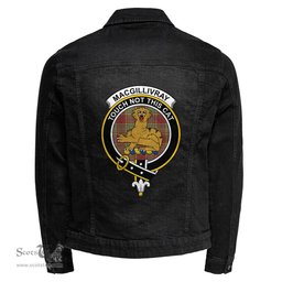ScotsTee Shop Scottish MacGillivray Hunting Ancient Clan Crest Tartan Scottish Denim Jacket
