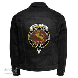 ScotsTee Shop Scottish MacKintosh Hunting Weathered Clan Crest Tartan Scottish Denim Jacket