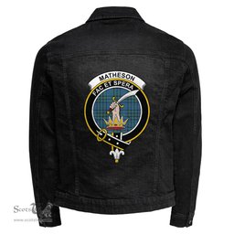 ScotsTee Shop Scottish Matheson Hunting Ancient Clan Crest Tartan Scottish Denim Jacket
