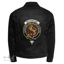 ScotsTee Shop Scottish MacKintosh Hunting Modern Clan Crest Tartan Scottish Denim Jacket