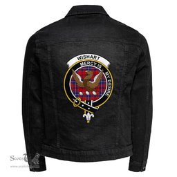 ScotsTee Shop Scottish Wishart Dress Clan Crest Tartan Scottish Denim Jacket