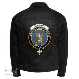 ScotsTee Shop Scottish Stewart of Appin Hunting Ancient Clan Crest Tartan Scottish Denim Jacket