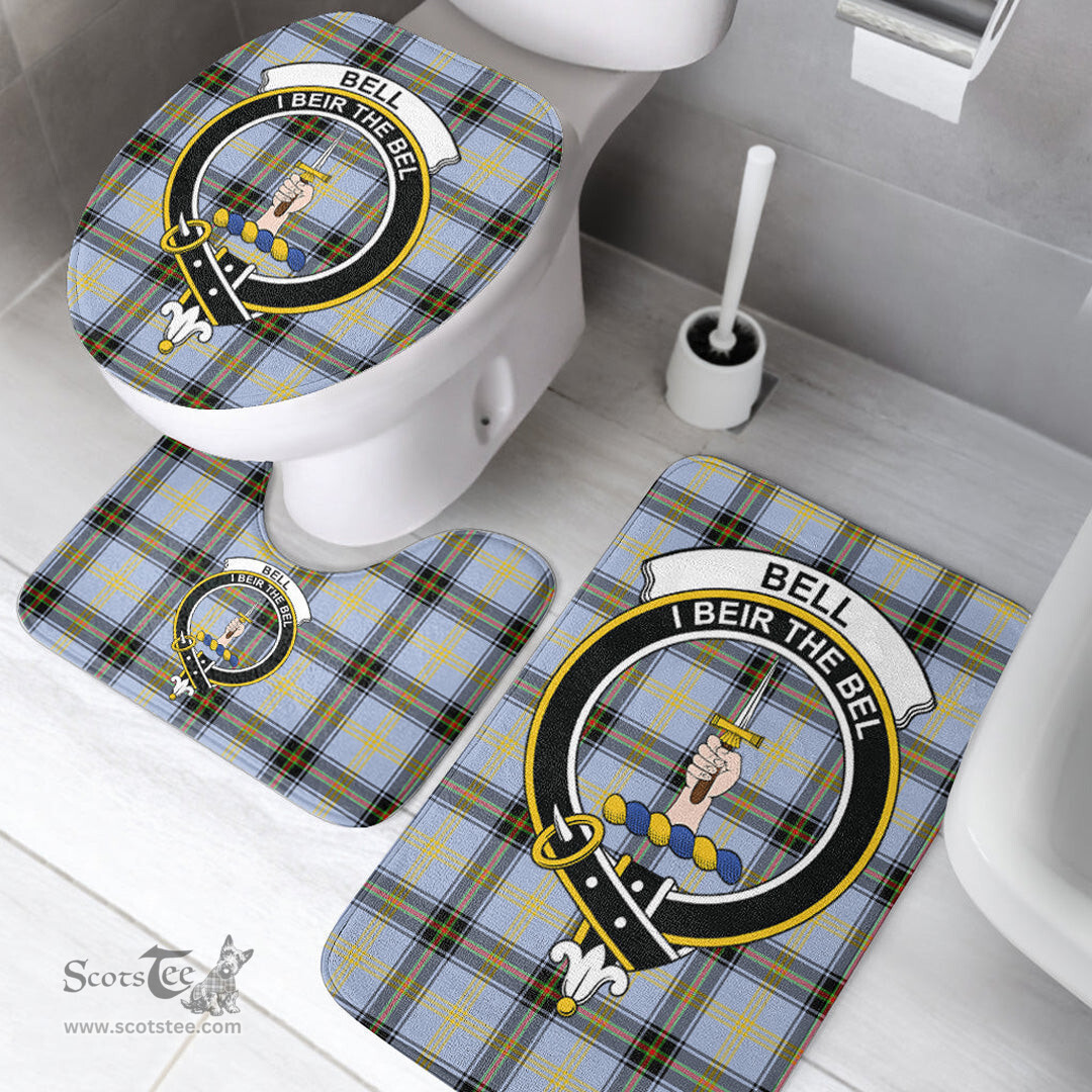 Scottish Bell of the Borders Clan Crest Tartan Bath Rug Set Plaid Bathroom Set