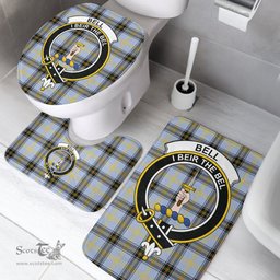 Scottish Bell of the Borders Clan Crest Tartan Bath Rug Set Plaid Bathroom Set