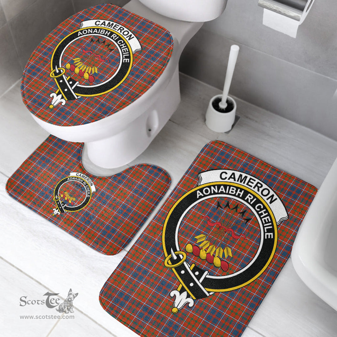 Scottish Cameron of Lochiel Ancient Clan Crest Tartan Bath Rug Set Plaid Bathroom Set