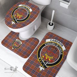 Scottish Cameron of Lochiel Ancient Clan Crest Tartan Bath Rug Set Plaid Bathroom Set