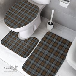 Scottish BlackWatch Weathered Clan Tartan Bath Rug Set Plaid Bathroom Set