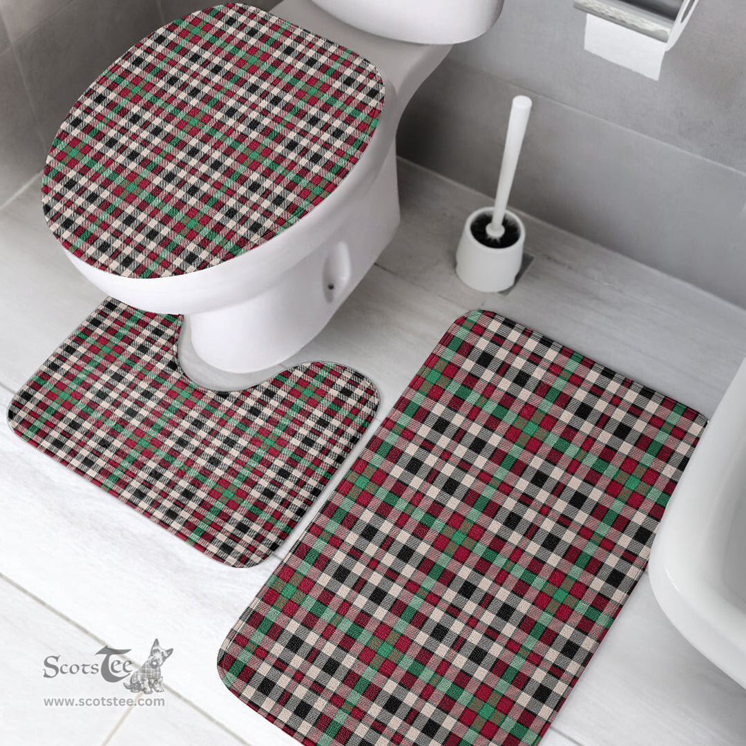 Scottish Borthwick Dress Ancient Clan Tartan Bath Rug Set Plaid Bathroom Set