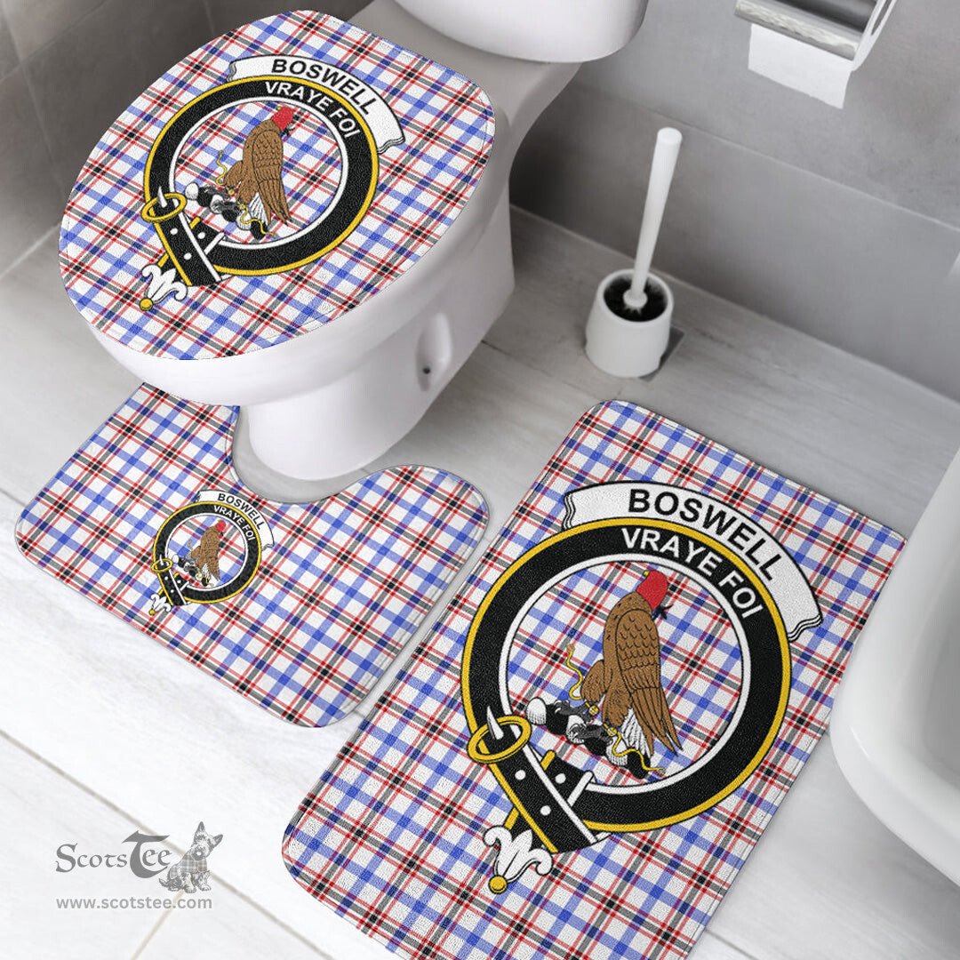 Scottish Boswell Modern Clan Crest Tartan Bath Rug Set Plaid Bathroom Set