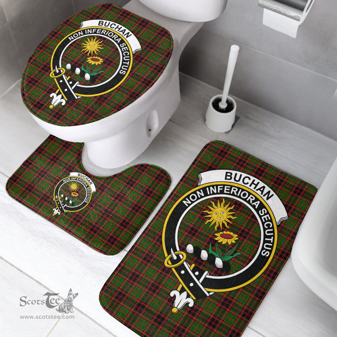 Scottish Buchan Modern Clan Crest Tartan Bath Rug Set Plaid Bathroom Set
