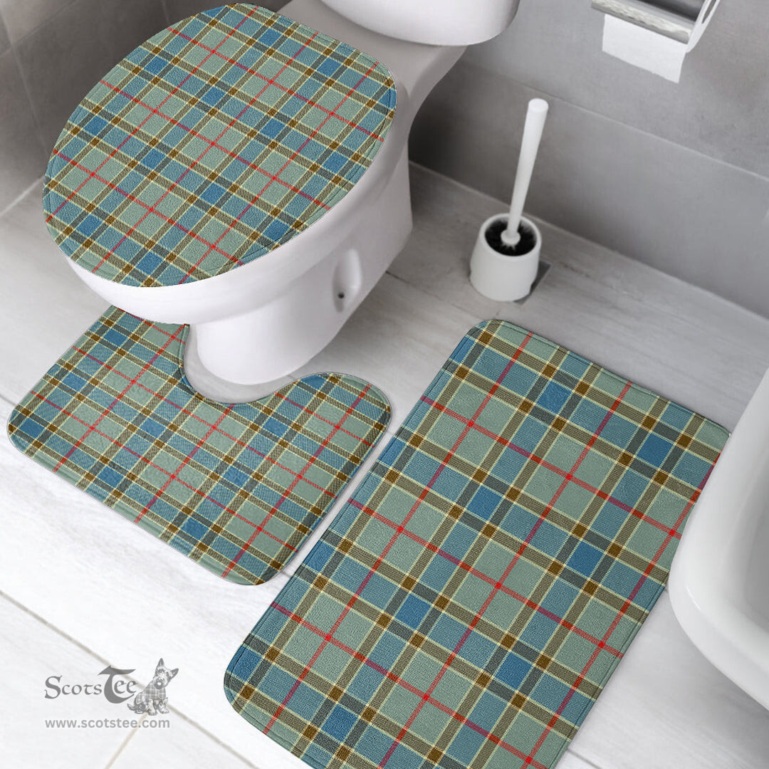 Scottish Balfour Blue Clan Tartan Bath Rug Set Plaid Bathroom Set