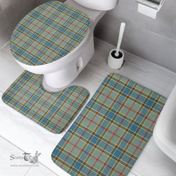 Scottish Balfour Blue Clan Tartan Bath Rug Set Plaid Bathroom Set