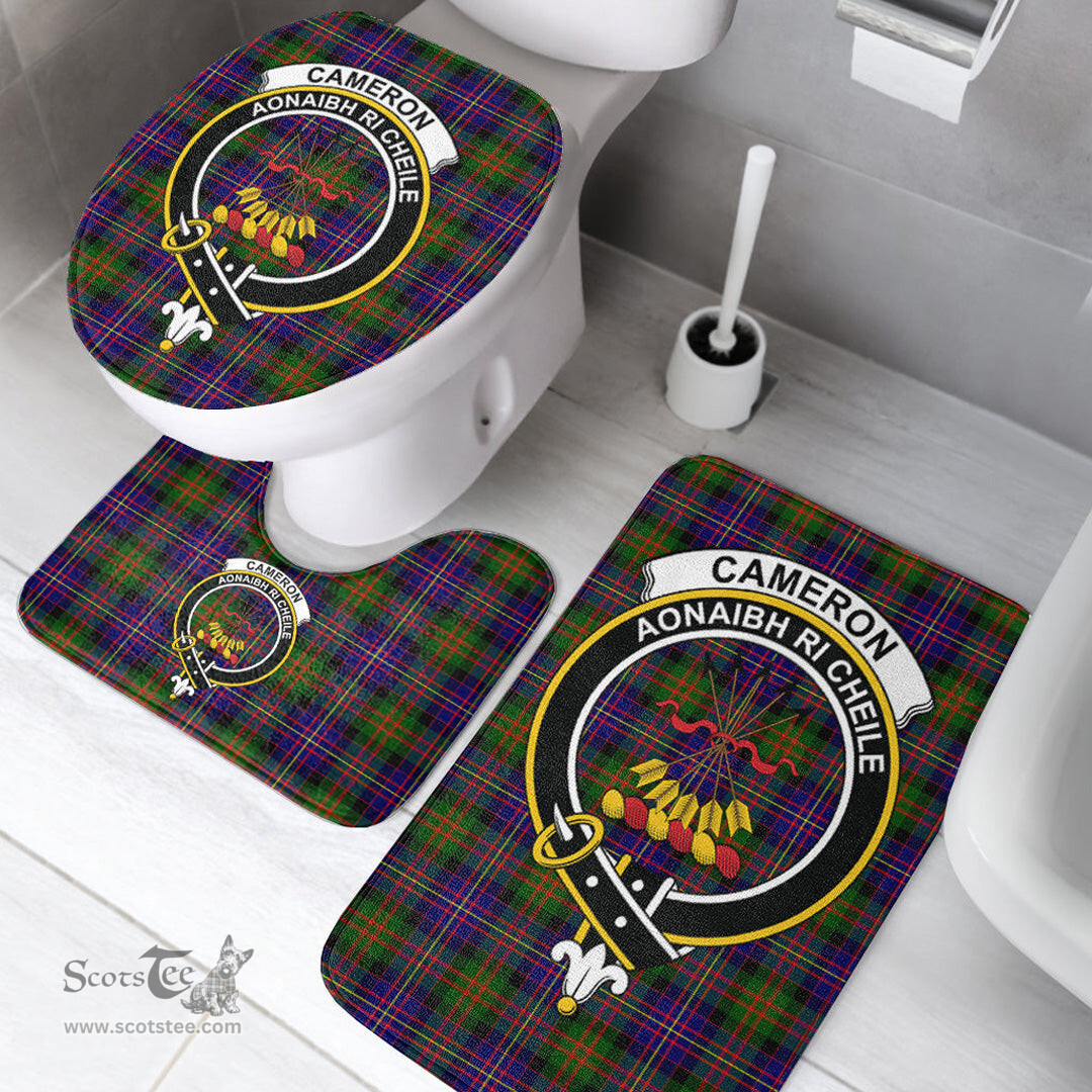 Scottish Cameron of Erracht Modern Clan Crest Tartan Bath Rug Set Plaid Bathroom Set