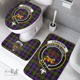 Scottish Cameron of Erracht Modern Clan Crest Tartan Bath Rug Set Plaid Bathroom Set