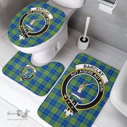 Scottish Barclay Hunting Ancient Clan Crest Tartan Bath Rug Set Plaid Bathroom Set