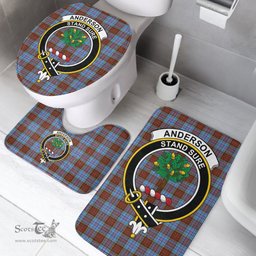 Scottish Anderson Modern Clan Crest Tartan Bath Rug Set Plaid Bathroom Set