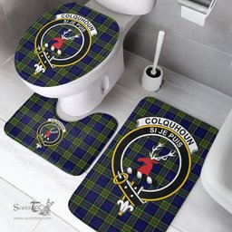 Scottish Colquhoun Modern Clan Crest Tartan Bath Rug Set Plaid Bathroom Set