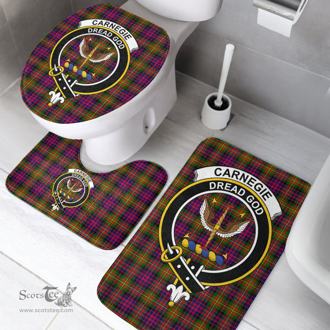 Scottish Carnegie Modern Clan Crest Tartan Bath Rug Set Plaid Bathroom Set