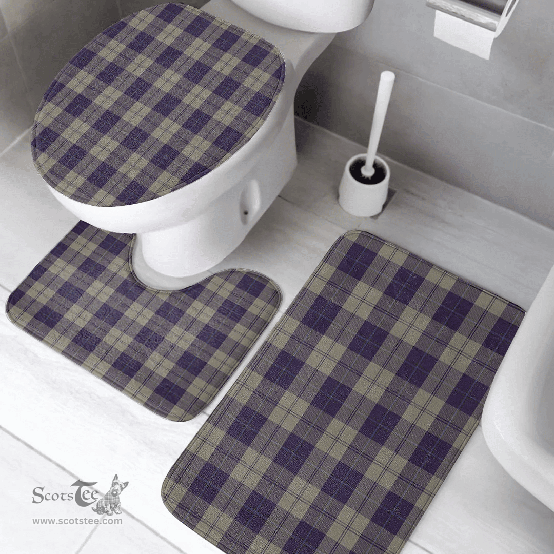 Scottish Cunningham Dress Blue Dancers Clan Tartan Bath Rug Set Plaid Bathroom Set