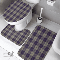 Scottish Cunningham Dress Blue Dancers Clan Tartan Bath Rug Set Plaid Bathroom Set