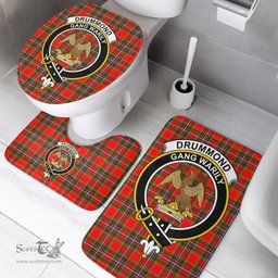 Scottish Drummond of Perth Clan Crest Tartan Bath Rug Set Plaid Bathroom Set