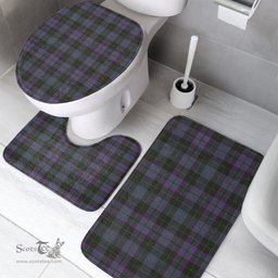 Scottish Clergy Green Clan Tartan Bath Rug Set Plaid Bathroom Set