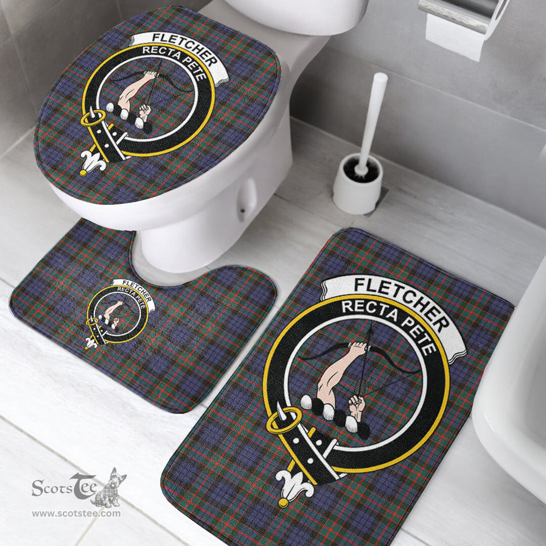 Scottish Fletcher of Dunans Clan Crest Tartan Bath Rug Set Plaid Bathroom Set