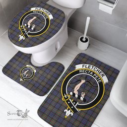 Scottish Fletcher of Dunans Clan Crest Tartan Bath Rug Set Plaid Bathroom Set