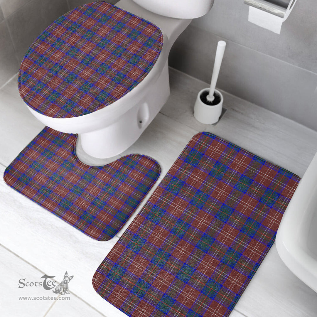 Scottish Chisholm Hunting Modern Clan Tartan Bath Rug Set Plaid Bathroom Set