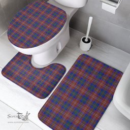 Scottish Chisholm Hunting Modern Clan Tartan Bath Rug Set Plaid Bathroom Set