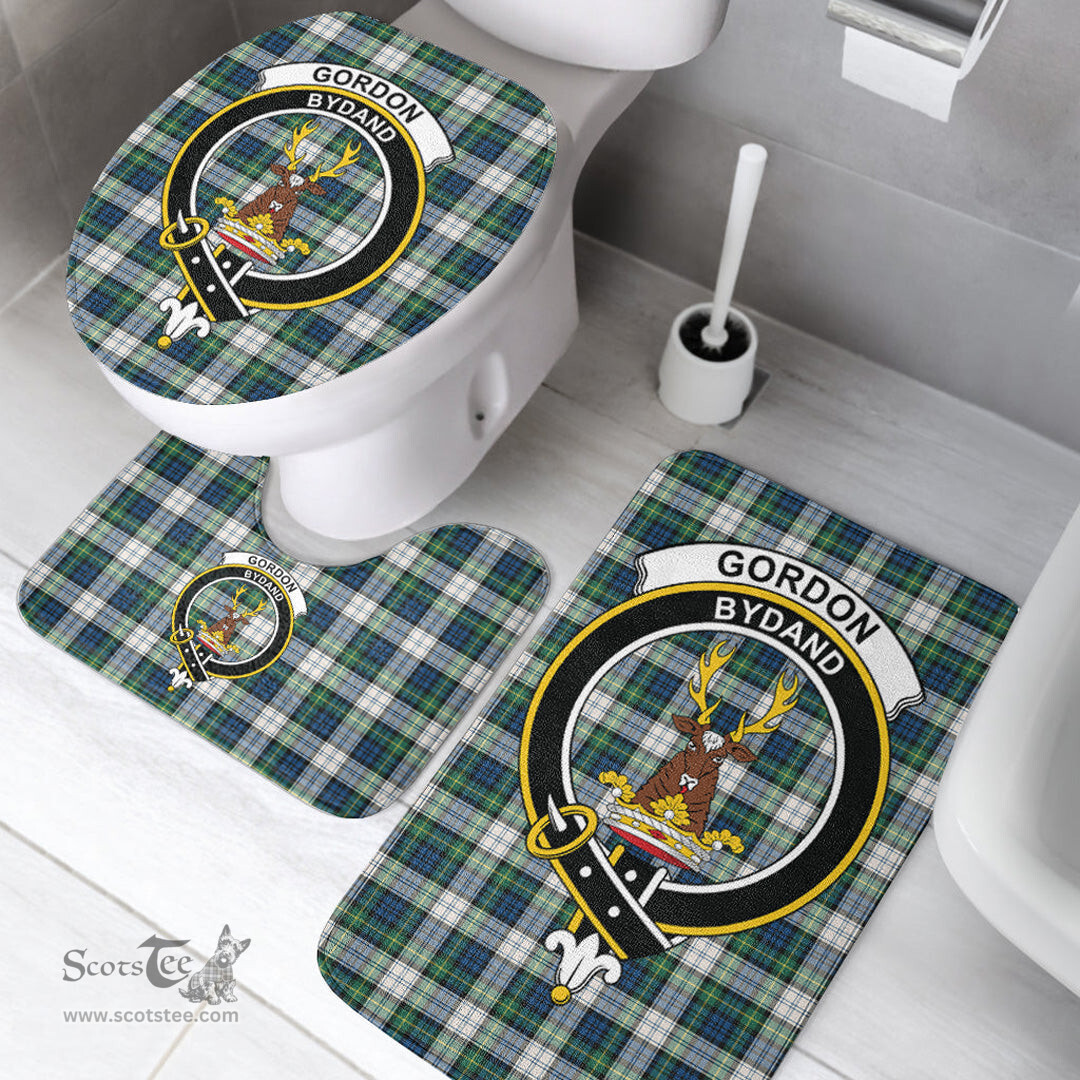 Scottish Gordon Dress Ancient Clan Crest Tartan Bath Rug Set Plaid Bathroom Set