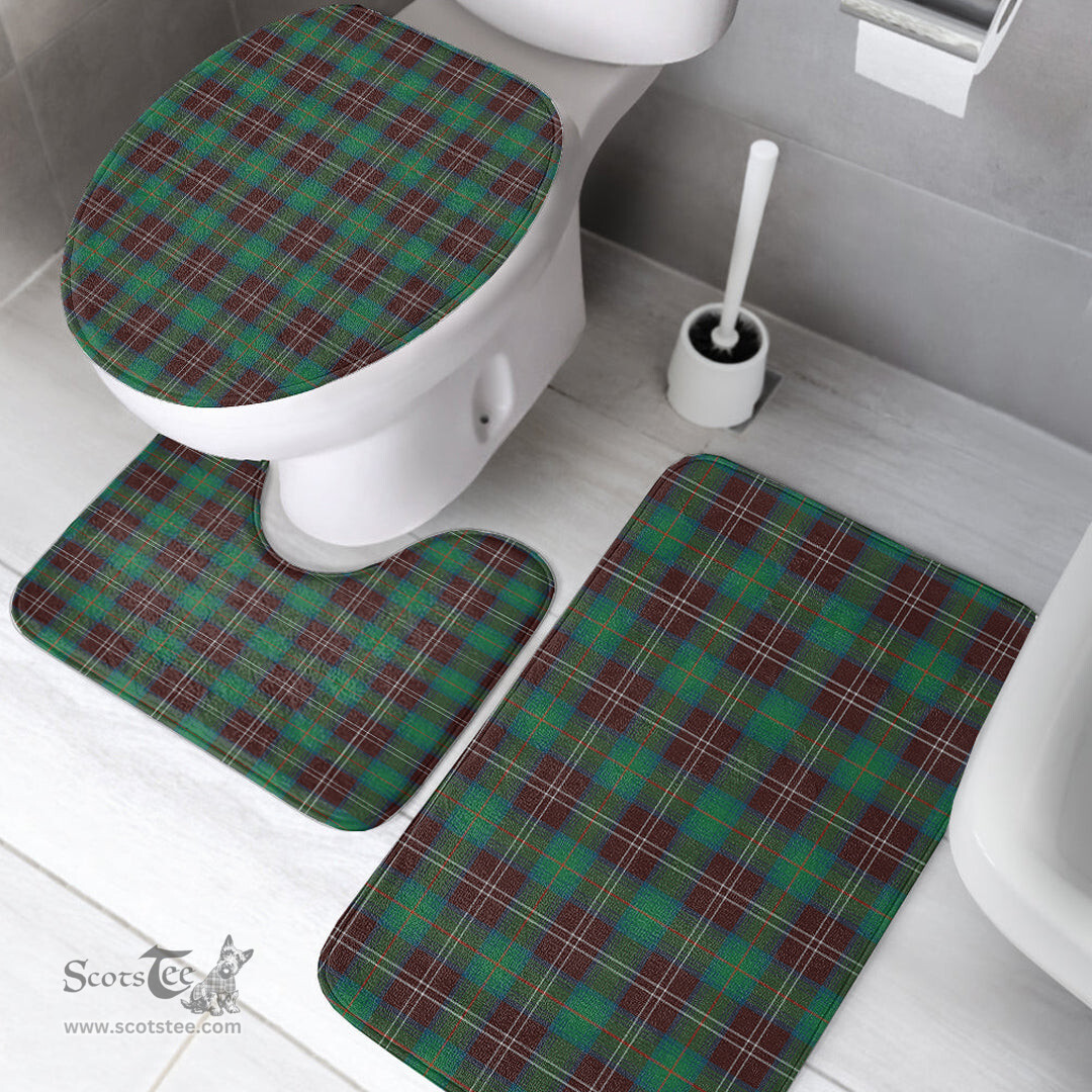 Scottish Chisholm Hunting Ancient Clan Tartan Bath Rug Set Plaid Bathroom Set