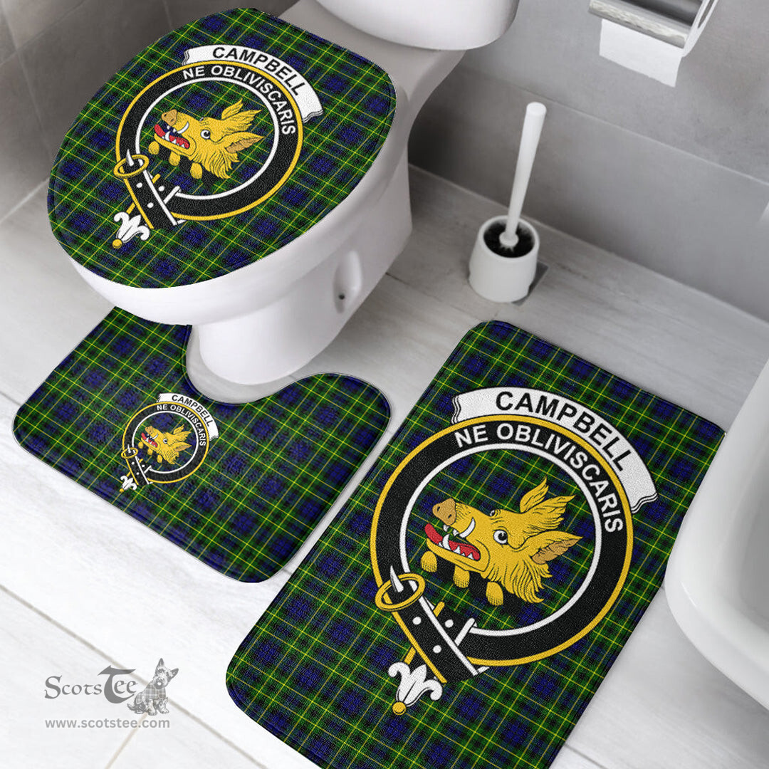 Scottish Campbell of Breadalbane Modern Clan Crest Tartan Bath Rug Set Plaid Bathroom Set