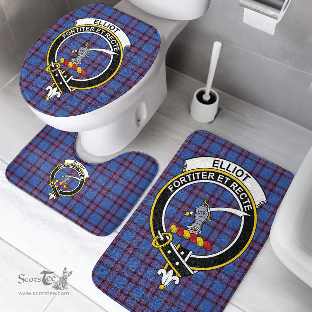 Scottish Elliot Modern Clan Crest Tartan Bath Rug Set Plaid Bathroom Set