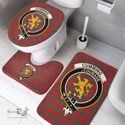 Scottish Cumming Modern Clan Crest Tartan Bath Rug Set Plaid Bathroom Set