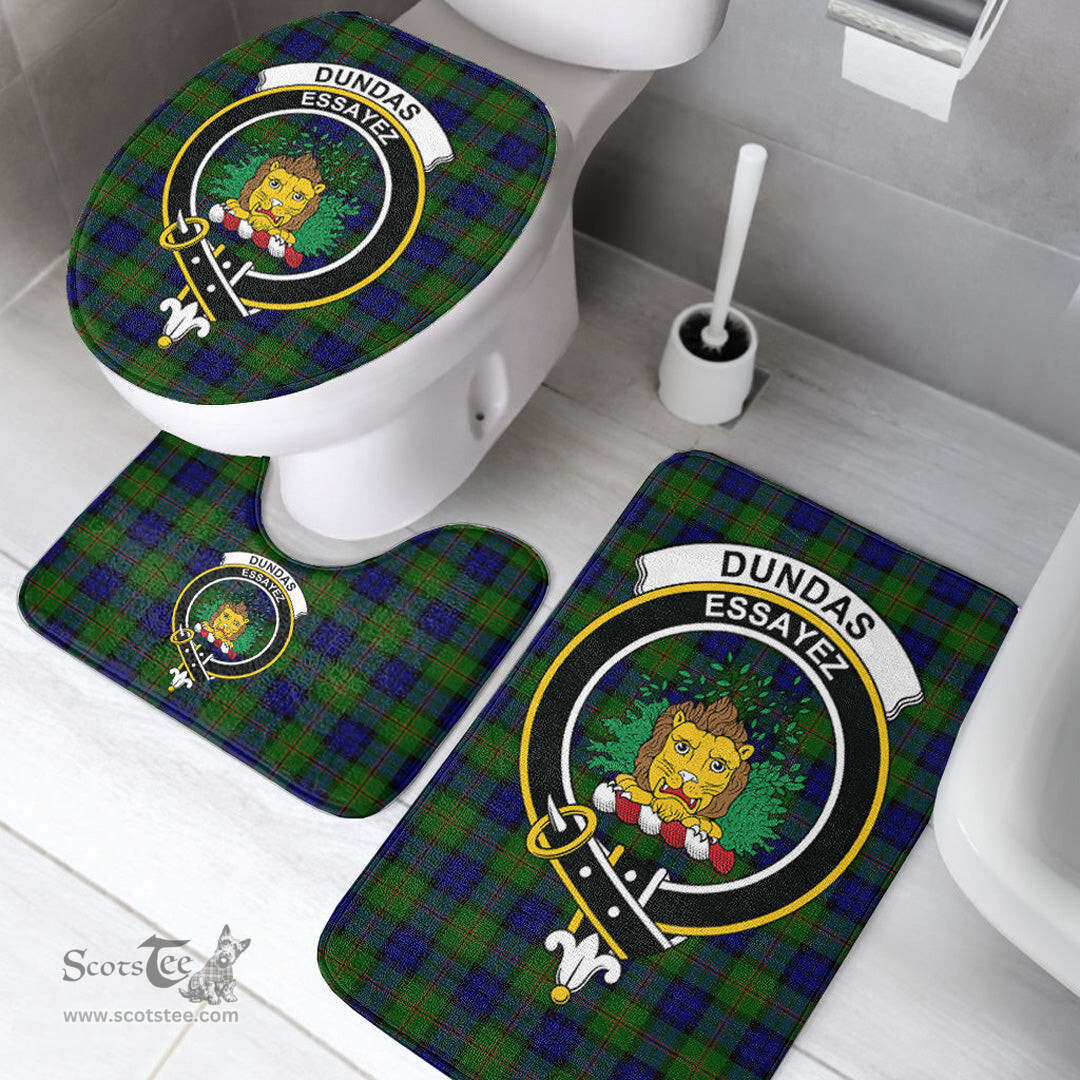 Scottish Dundas Modern Clan Crest Tartan Bath Rug Set Plaid Bathroom Set