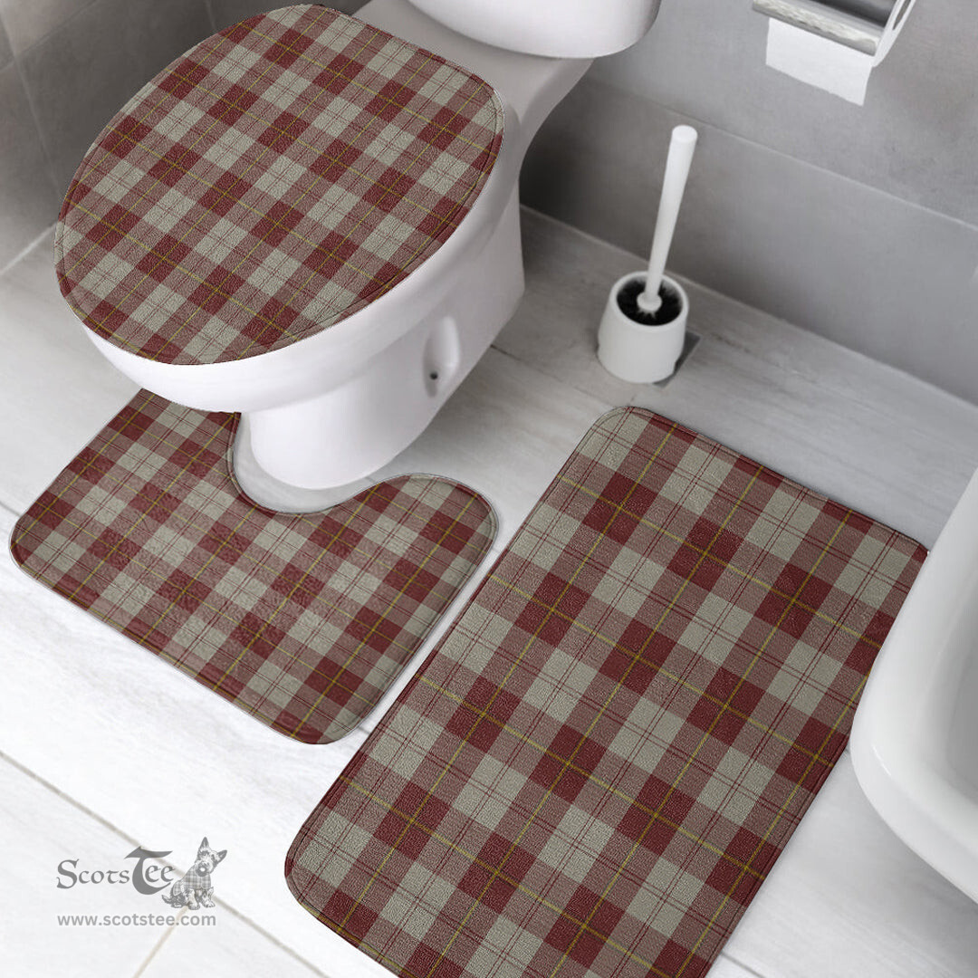 Scottish Cunningham Burgundy Dancers Clan Tartan Bath Rug Set Plaid Bathroom Set