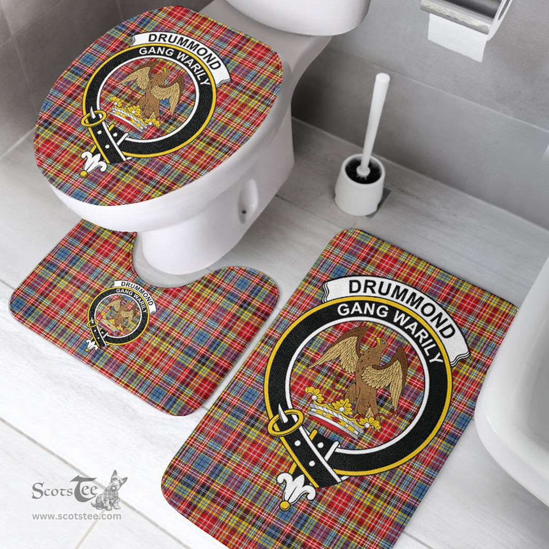 Scottish Drummond of Strathallan Clan Crest Tartan Bath Rug Set Plaid Bathroom Set