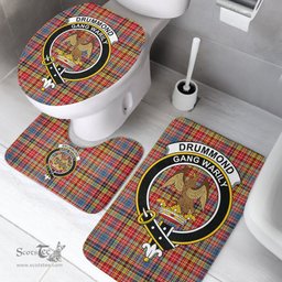 Scottish Drummond of Strathallan Clan Crest Tartan Bath Rug Set Plaid Bathroom Set