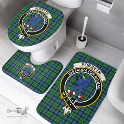 Scottish Forsyth Ancient Clan Crest Tartan Bath Rug Set Plaid Bathroom Set