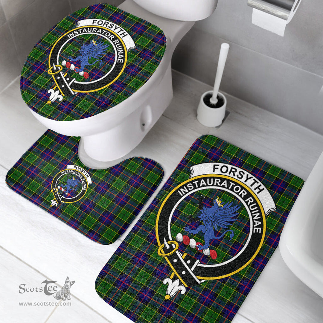 Scottish Forsyth Modern Clan Crest Tartan Bath Rug Set Plaid Bathroom Set