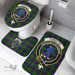 Scottish Forsyth Modern Clan Crest Tartan Bath Rug Set Plaid Bathroom Set