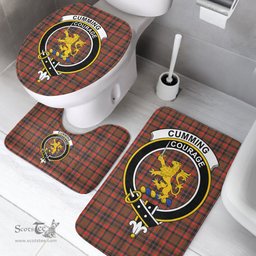 Scottish Cumming Hunting Weathered Clan Crest Tartan Bath Rug Set Plaid Bathroom Set