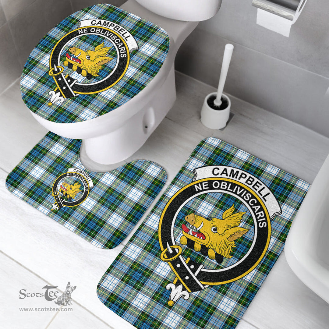 Scottish Campbell Dress Clan Crest Tartan Bath Rug Set Plaid Bathroom Set