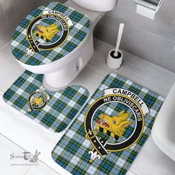 Scottish Campbell Dress Clan Crest Tartan Bath Rug Set Plaid Bathroom Set