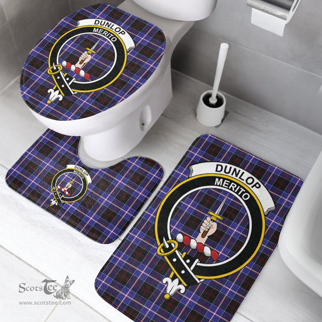 Scottish Dunlop Modern Clan Crest Tartan Bath Rug Set Plaid Bathroom Set