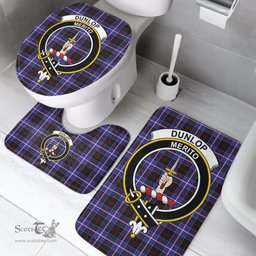 Scottish Dunlop Modern Clan Crest Tartan Bath Rug Set Plaid Bathroom Set