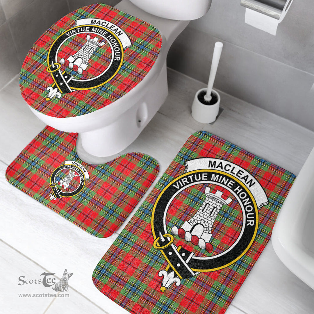 Scottish MacLean of Duart Modern Clan Crest Tartan Bath Rug Set Plaid Bathroom Set